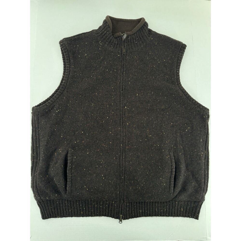 Pendleton Mens Vest Sz L Shetland Wool Reversible Speckled Full Zip Outdoor Work